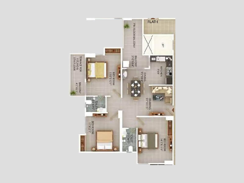 Juri Heights floor plan layout